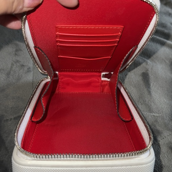 Preloved Christian Louboutin phone bag crossbody white excellent 7.5”L X 4.5”W - Picture 8 of 11